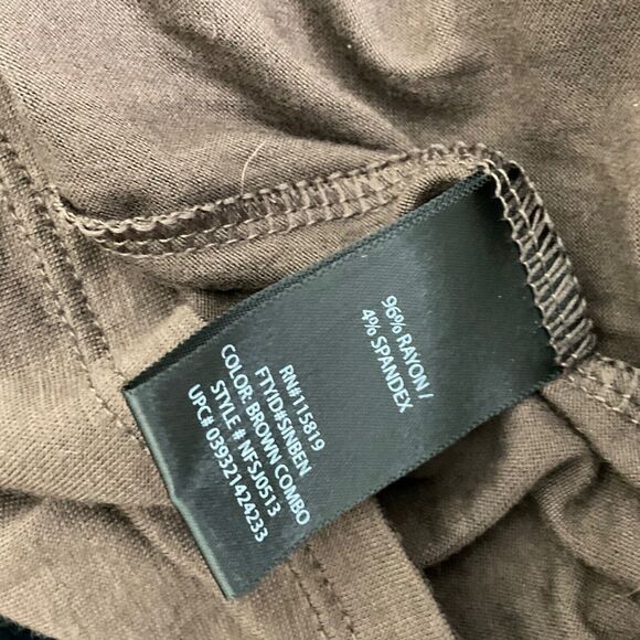 NWT Nicole Miller T-Shirt Dress Women Size XXL Brn. UPF 50+ surplice neck cinch - Picture 6 of 9